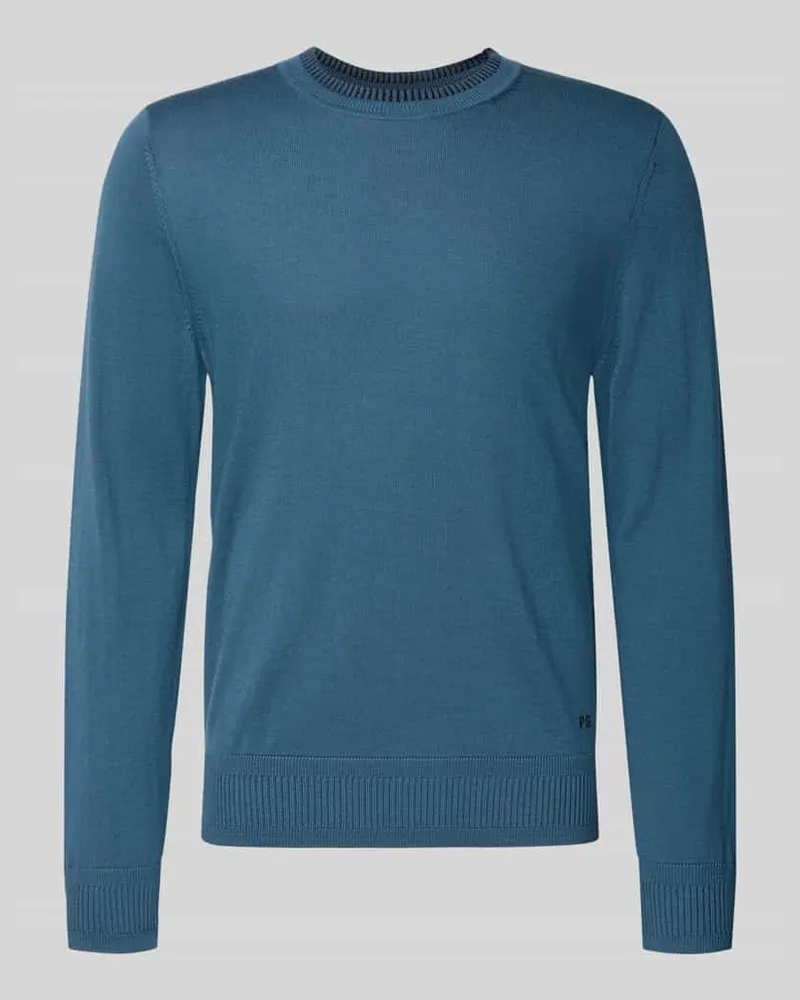 Paul Smith Strickpullover mit gerippten Abschlüssen Blau