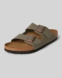 Birkenstock Slides mit Dornschließe Modell 'ARIZONA Hellgrau