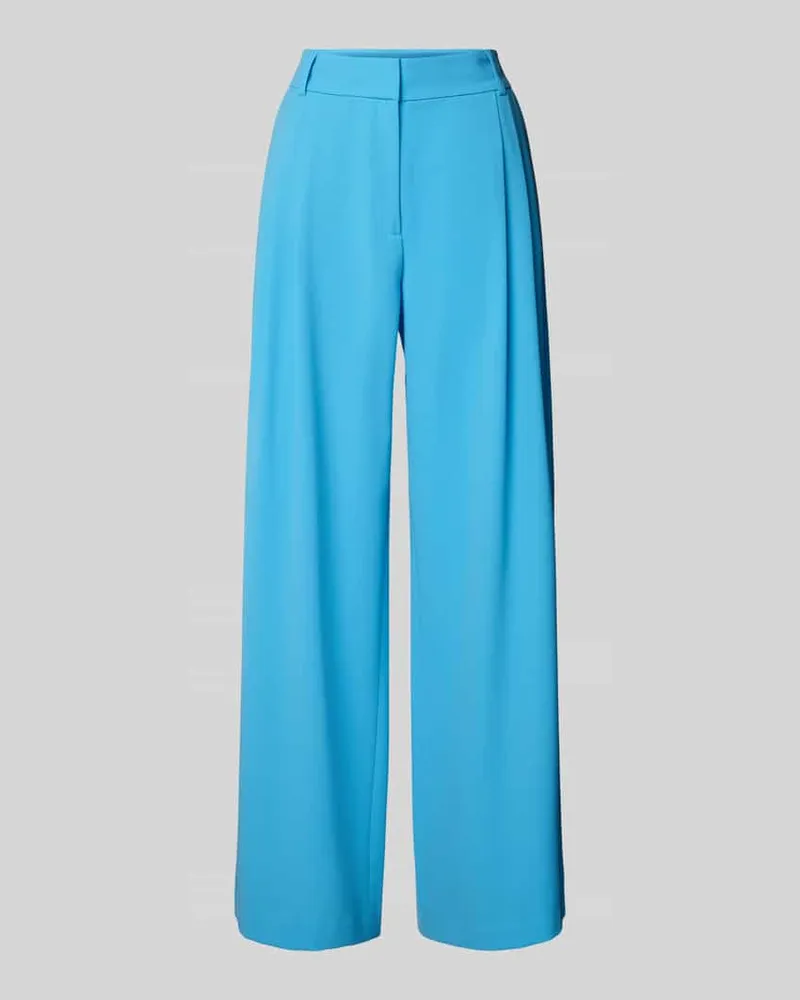 S.Oliver Wide Leg Stoffhose mit Bundfalten Hellblau