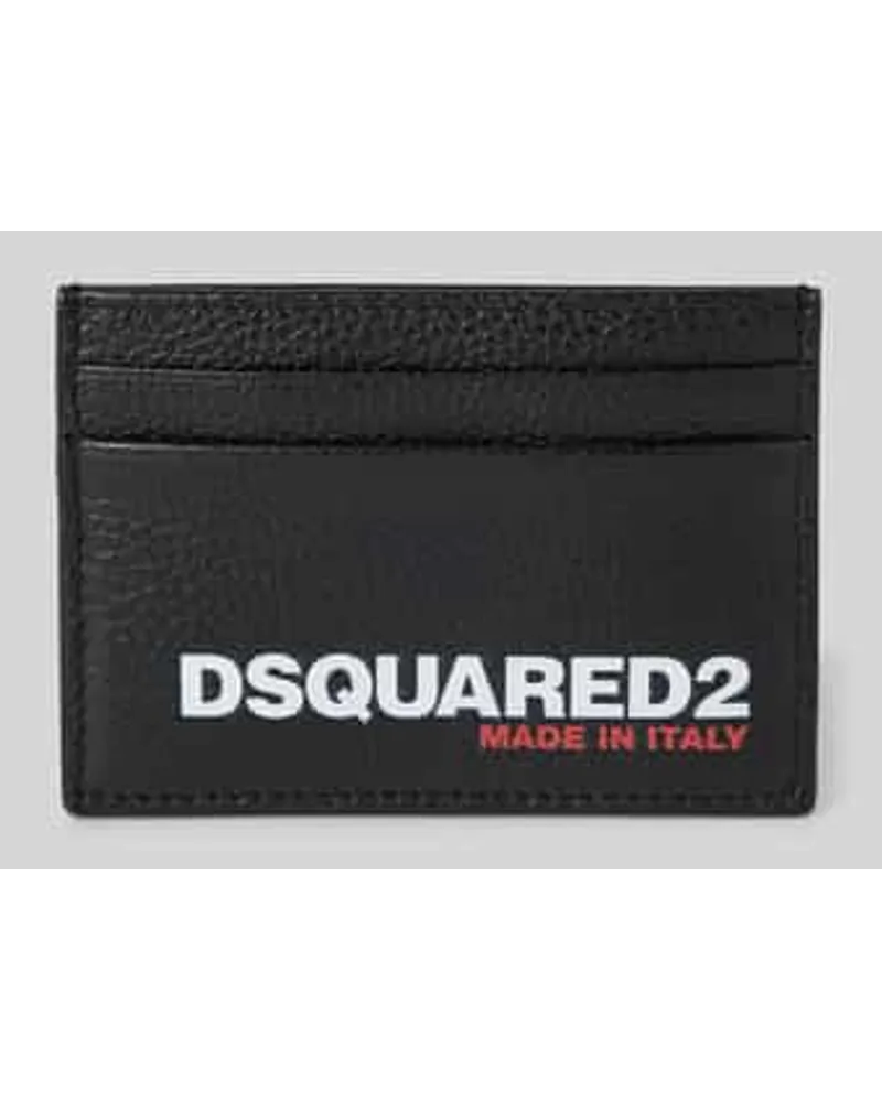 Dsquared2 Kartenetui aus echtem Leder Black