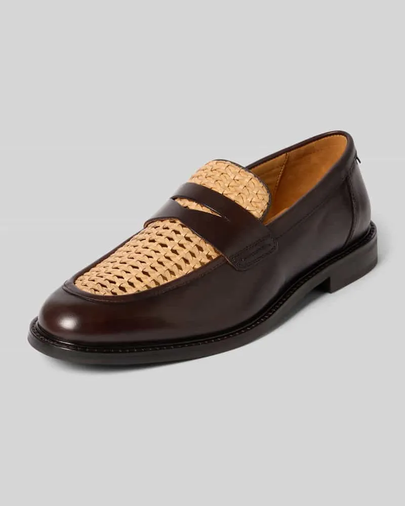 Gant Loafers aus Leder mit Label-Prägung Modell 'Lozham Dunkelbraun