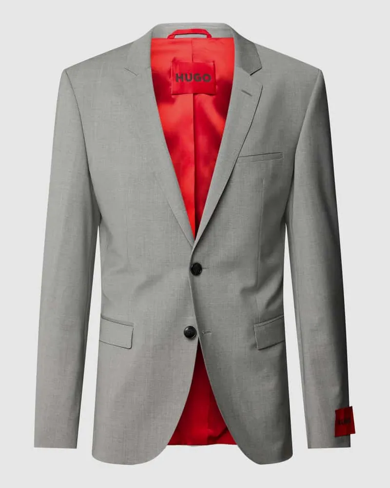 HUGO BOSS Regular Fit 2-Knopf-Sakko aus Schwurwoll-Mix Modell 'ARTI Hellgrau