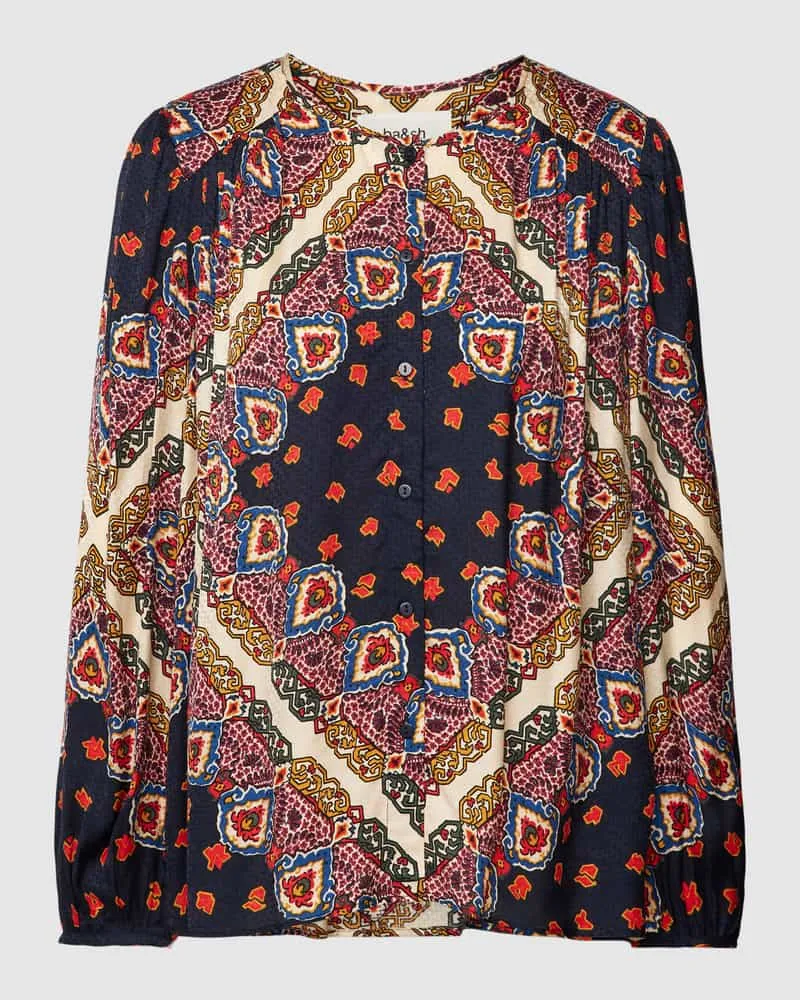 ba&sh Bluse mit Ornament-Muster Modell 'RAVEL Anthrazit