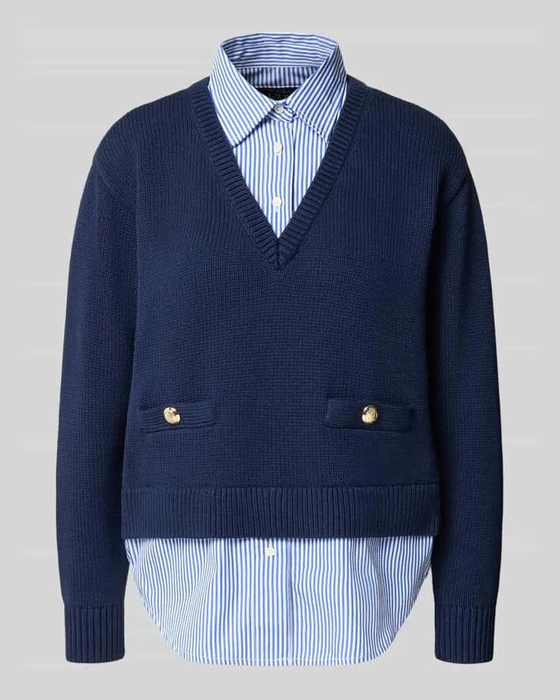 Ralph Lauren Regular Fit Strickpullover aus reiner Baumwolle Marine