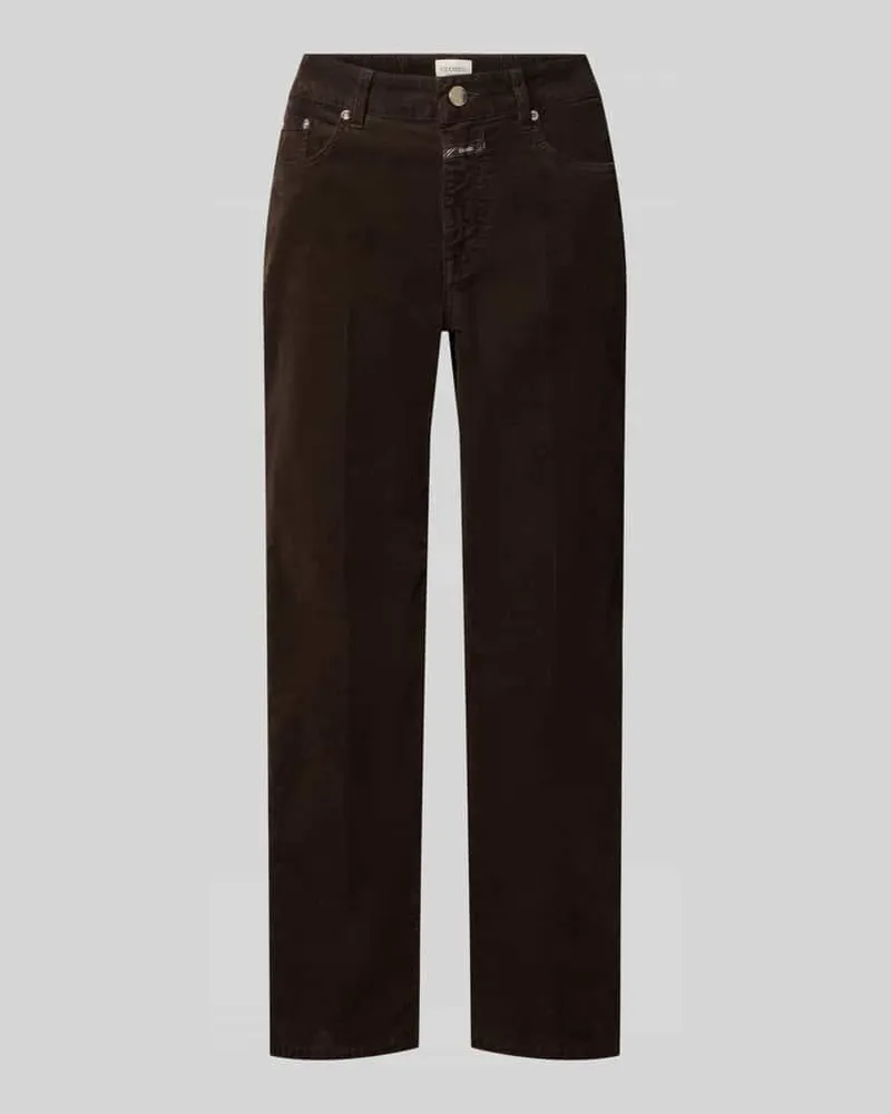 Closed Straight Fit Jeans in Cord-Optik Modell 'Milo Schoko