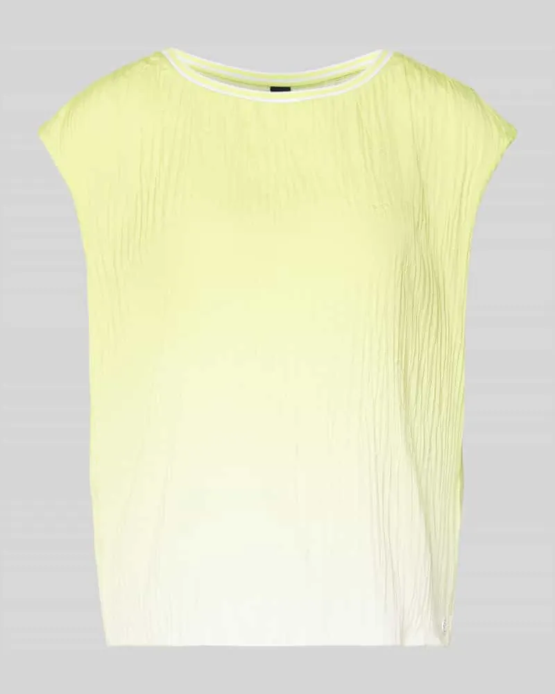 Marc Cain Bluse mit Strukturmuster und Rundhalsausschnitt Neon
