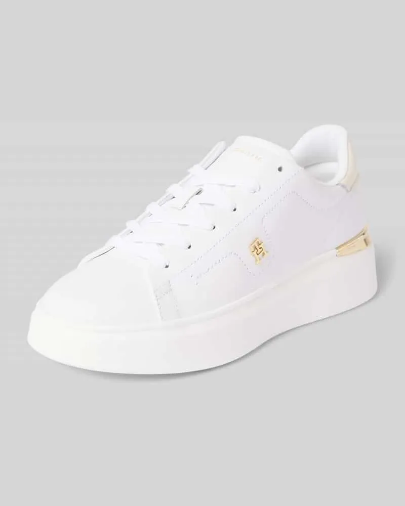 Tommy Hilfiger Low Top Sneaker aus Leder Weiss