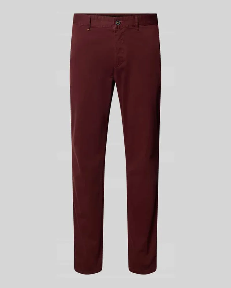 HUGO BOSS Slim Fit Chino aus Baumwoll-Mix Bordeaux