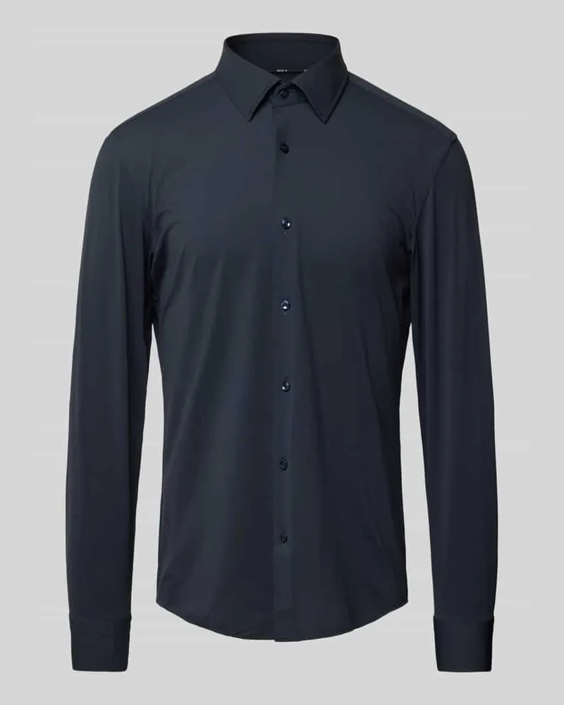 HUGO BOSS Slim Fit Business-Hemd mit Kentkragen Modell 'Hank Marine