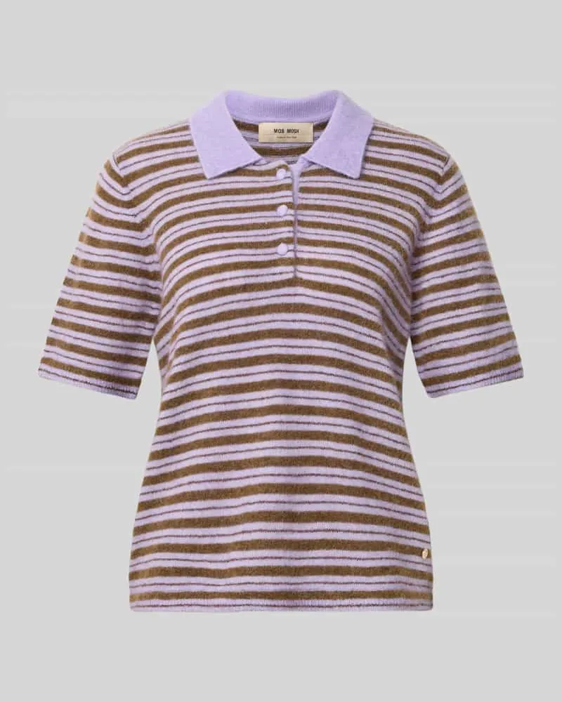 Mos Mosh Poloshirt mit Woll-Anteil Modell 'Milvi Violett