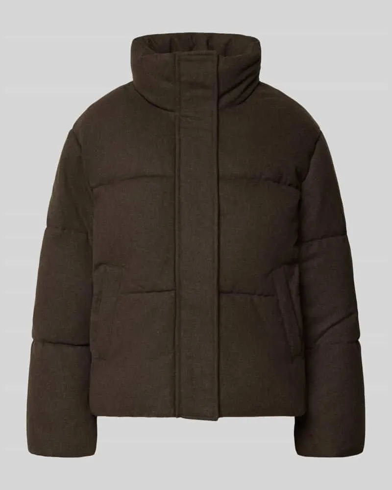 Selected Regular Fit Steppjacke mit Woll-Anteil Modell 'NERA PUFFEr JACKET #3 Dunkelbraun