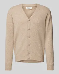 Casual Friday Slim Fit Strickjacke mit Knopfleiste Modell 'Karl Camel