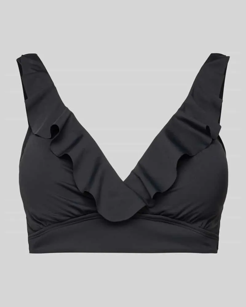 Ralph Lauren Bikini-Oberteil mit Volants Black