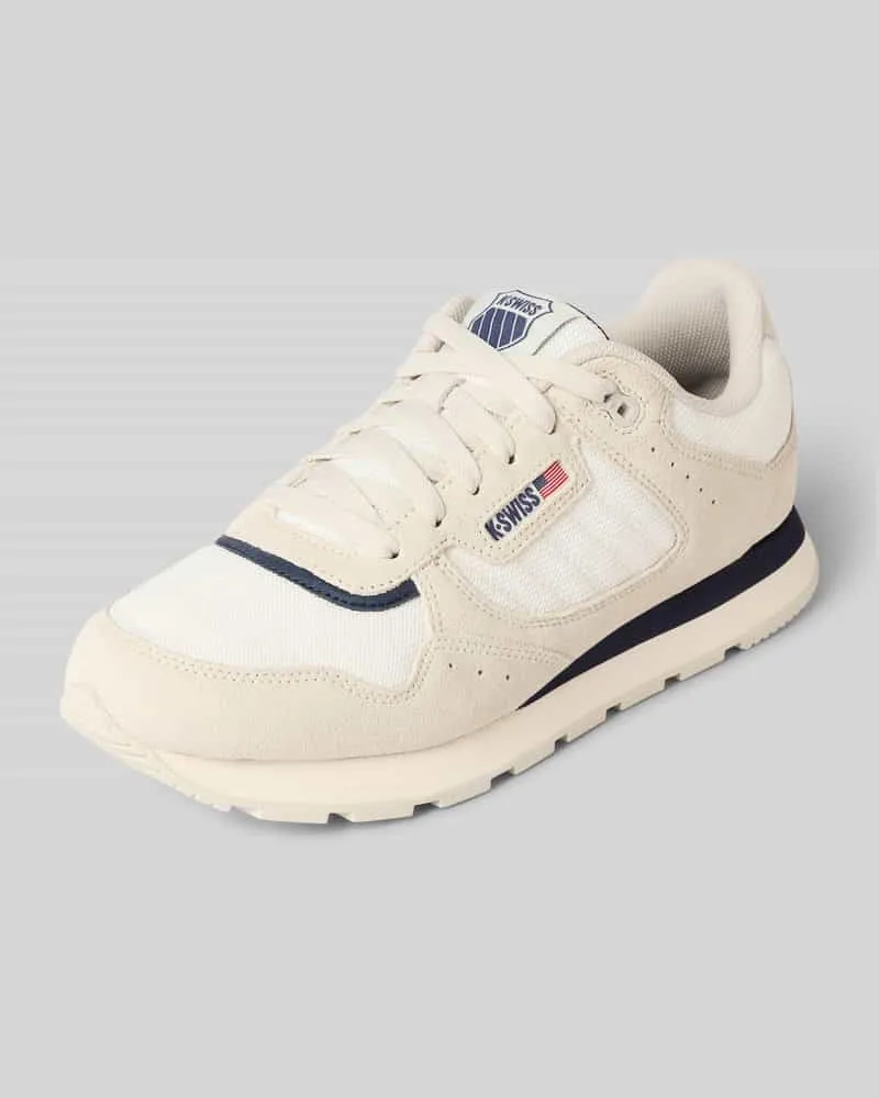 K-Swiss Ledersneaker mit Label-Stitching Modell 'Vista Runner Weiss