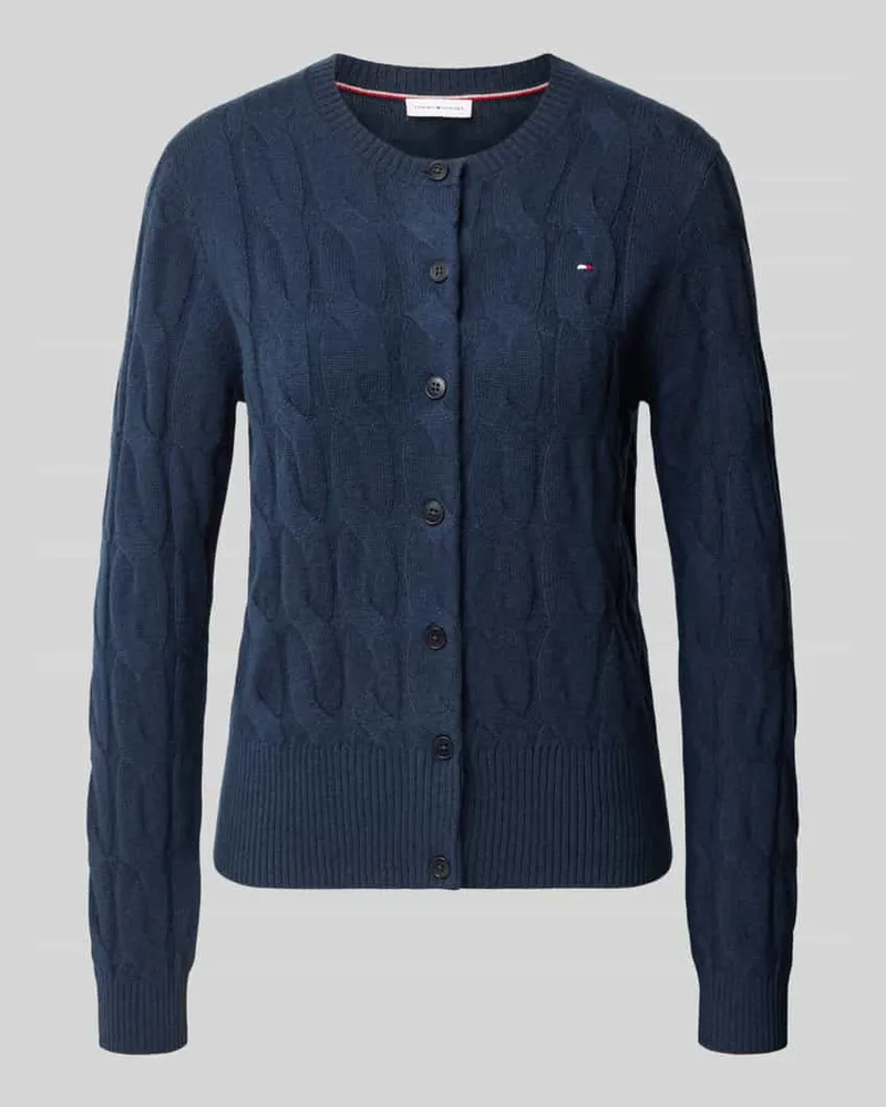 Tommy Hilfiger Strickjacke aus Wolle mit Logo-Detail Marine