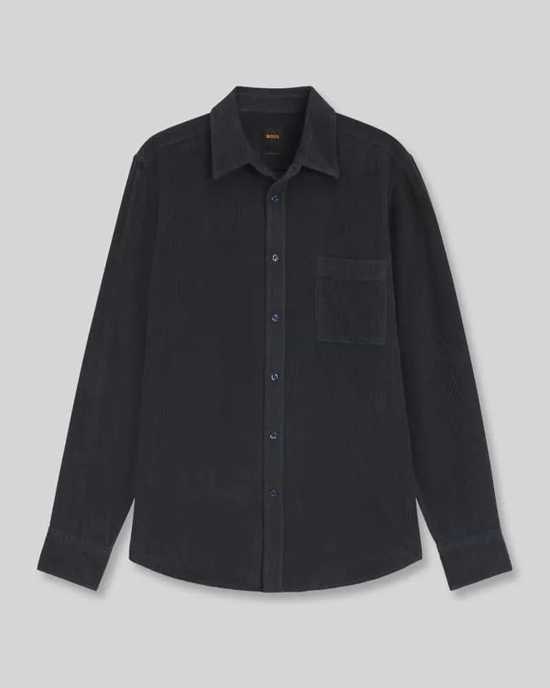 HUGO BOSS Regular Fit Freizeithemd aus reiner Baumwolle Modell 'Relegant Marine