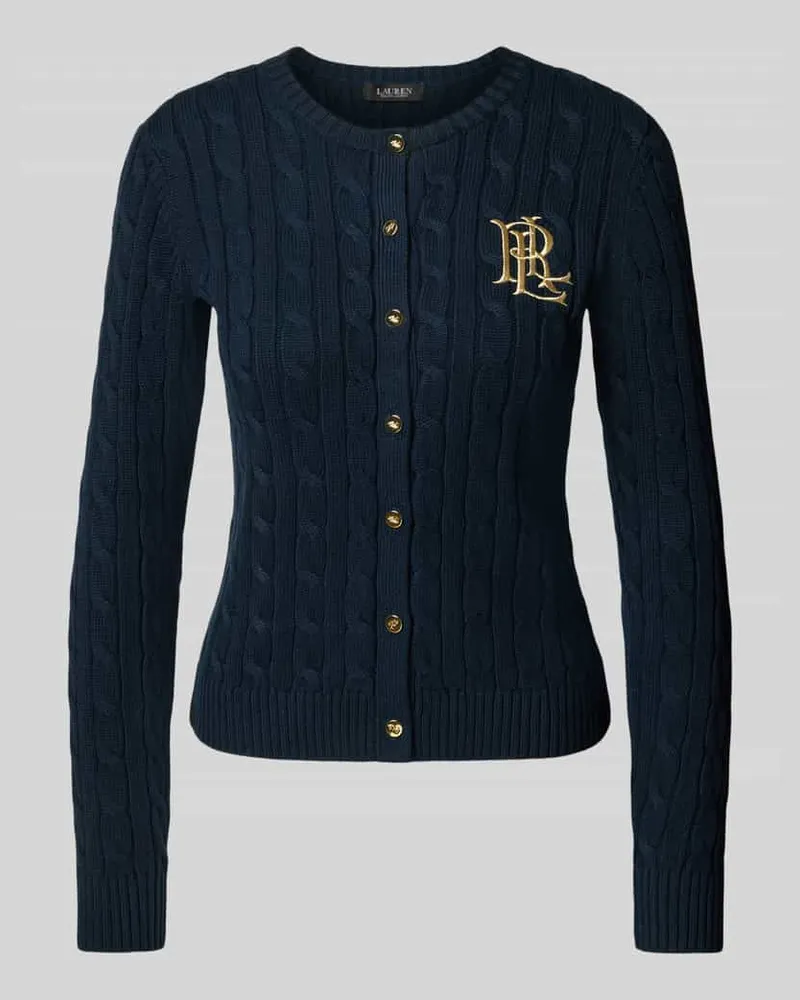Ralph Lauren Strickjacke mit Zopfmuster und Label-Stitching Modell 'RALHAN Marine