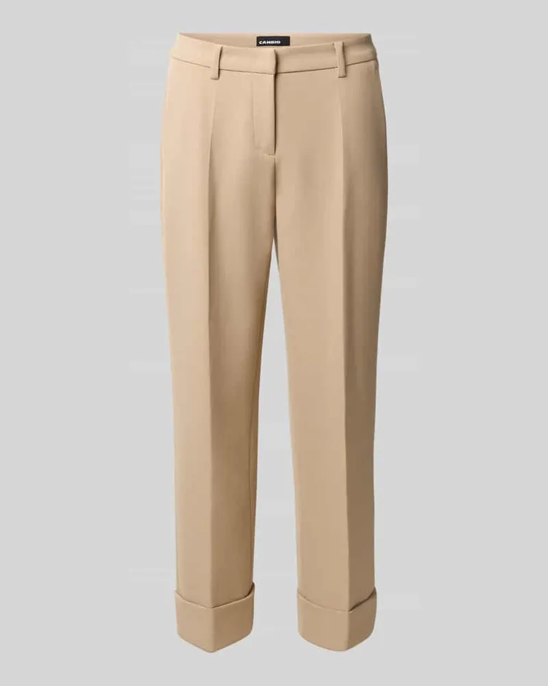 Cambio Regular Fit Schmale Hose mit Viskose-Baumwoll-Anteil Modell 'KRYSTAL Beige