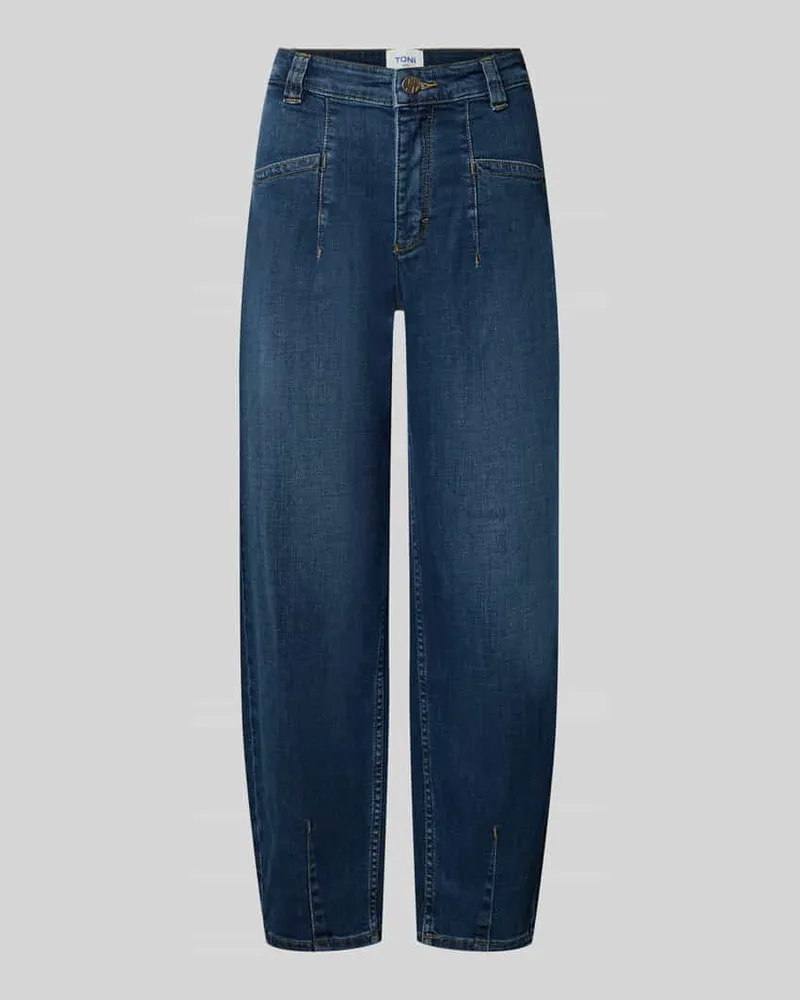 TONI Barrel Jeans aus Baumwoll-Mix Modell 'Liv Barrel 7/8 Blau
