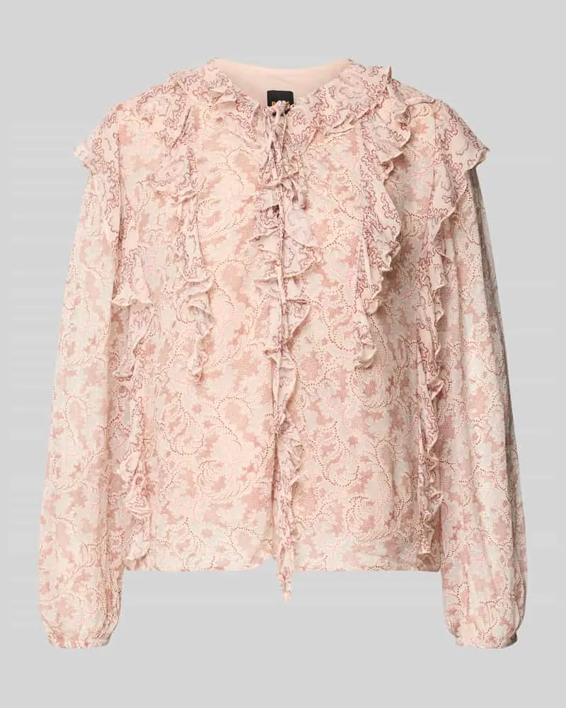 HUGO BOSS Regular Fit Langarmbluse aus Chiffon Modell 'C_BORMA Rosa