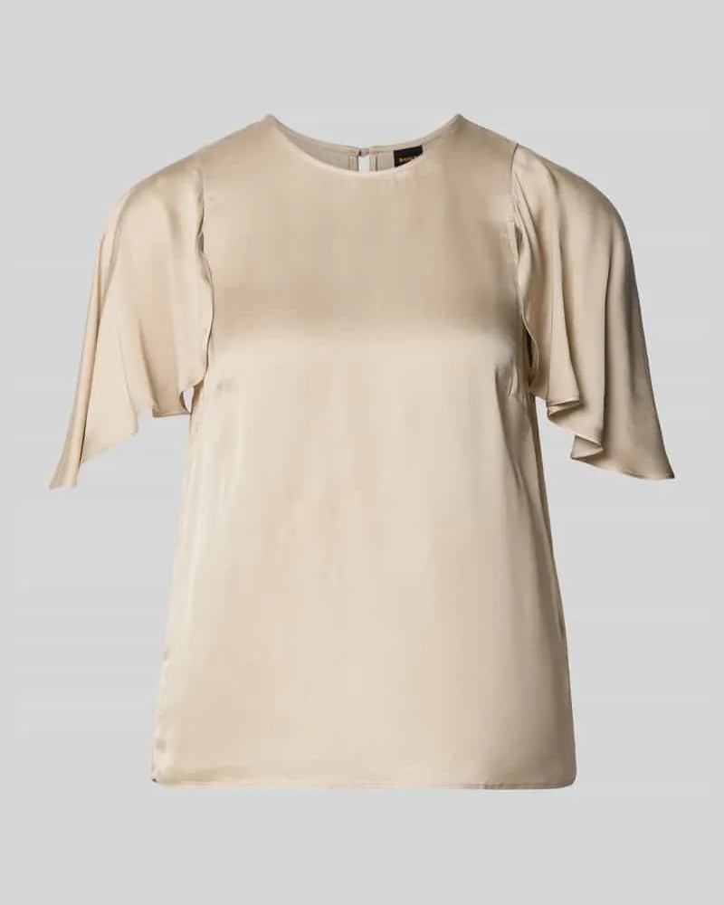 HUGO BOSS Regular Fit Satinbluse mit Cut-Outs Modell 'C_ILIZIA Sand