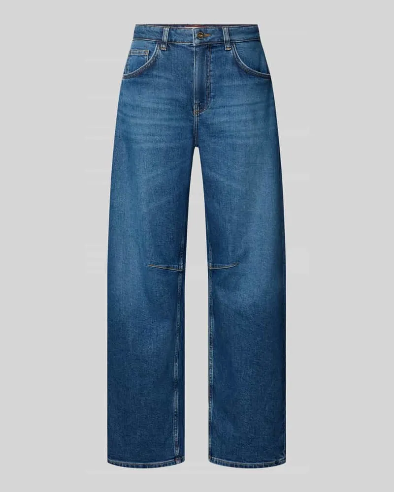 Mos Mosh Barrel Fit Jeans mit Eingrifftaschen Modell 'Dara Jeansblau