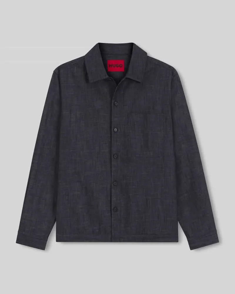 HUGO BOSS Oversized Fit Jeanshemd aus reiner Baumwolle Modell 'Ejiri Jeansblau