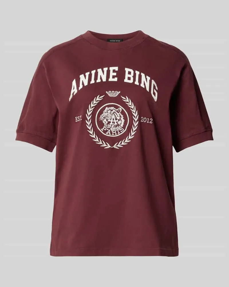 Anine Bing T-Shirt mit Collegiate-Logo-Print Bordeaux