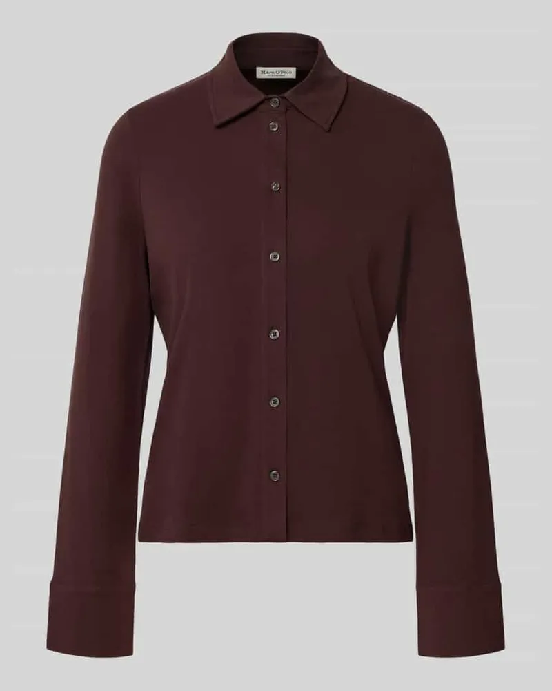 Marc O'Polo Regular Fit Hemdbluse aus Baumwoll-Mix Dunkelrot