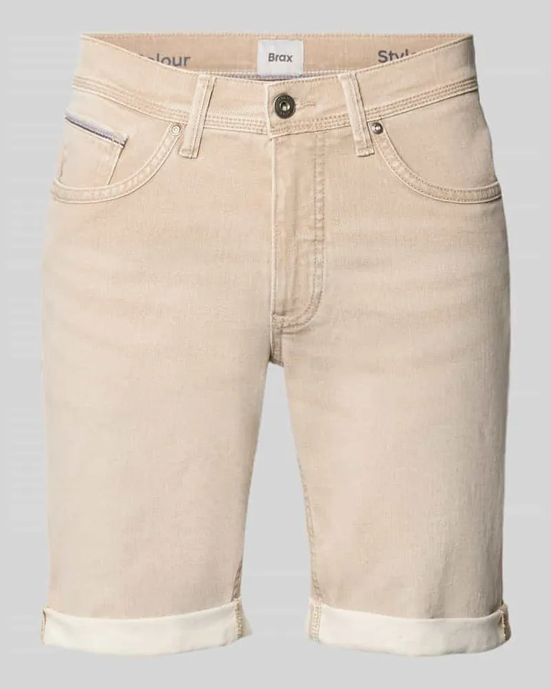Brax Slim Fit Jeansshorts aus Baumwoll-Mix Modell 'CHRIS Beige