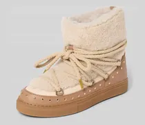 Snow Boots aus Leder mit Teddyfell Modell 'CURLY ROCK