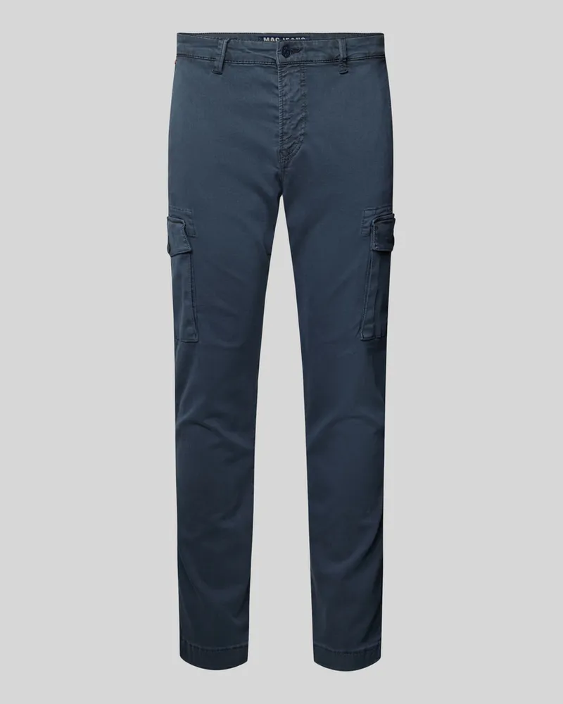 MAC Jeans Tapered Fit Cargohose mit Gürtelschlaufen Modell 'Driver Blau