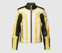 Leder Jacke mit Color-Blocking-Design Modell 'Jocas
