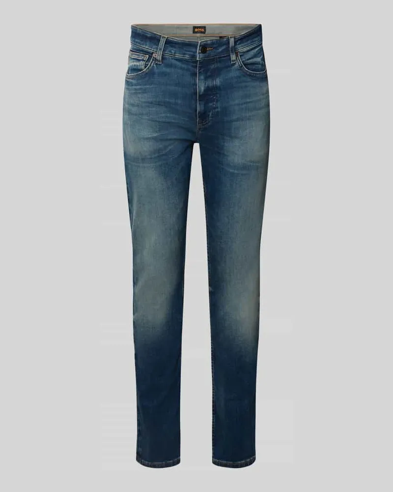 HUGO BOSS Slim Fit Jeans aus Baumwoll-Mix Modell 'DELAWARE Jeansblau