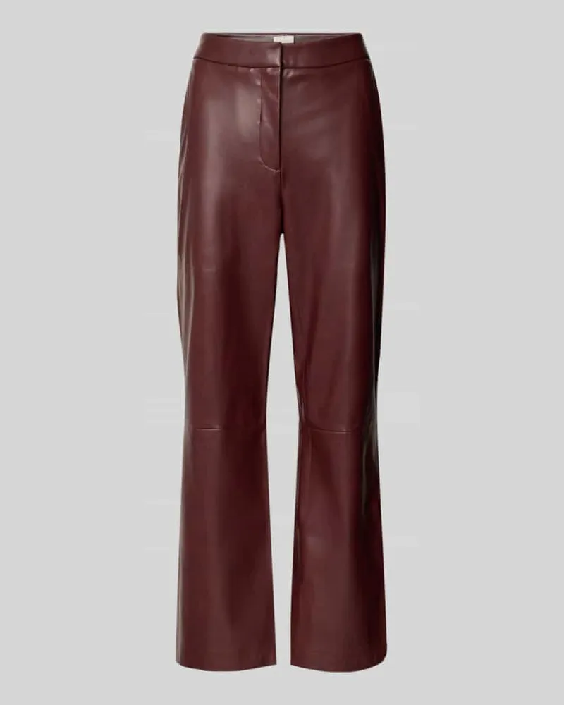 Calvin Klein Kunstlederhose mit seitlichen Eingrifftaschen Bordeaux
