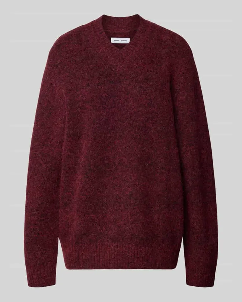 Samsøe & Samsøe Strickpulloer mit V-Ausschnitt Modell 'FLOYD Bordeaux