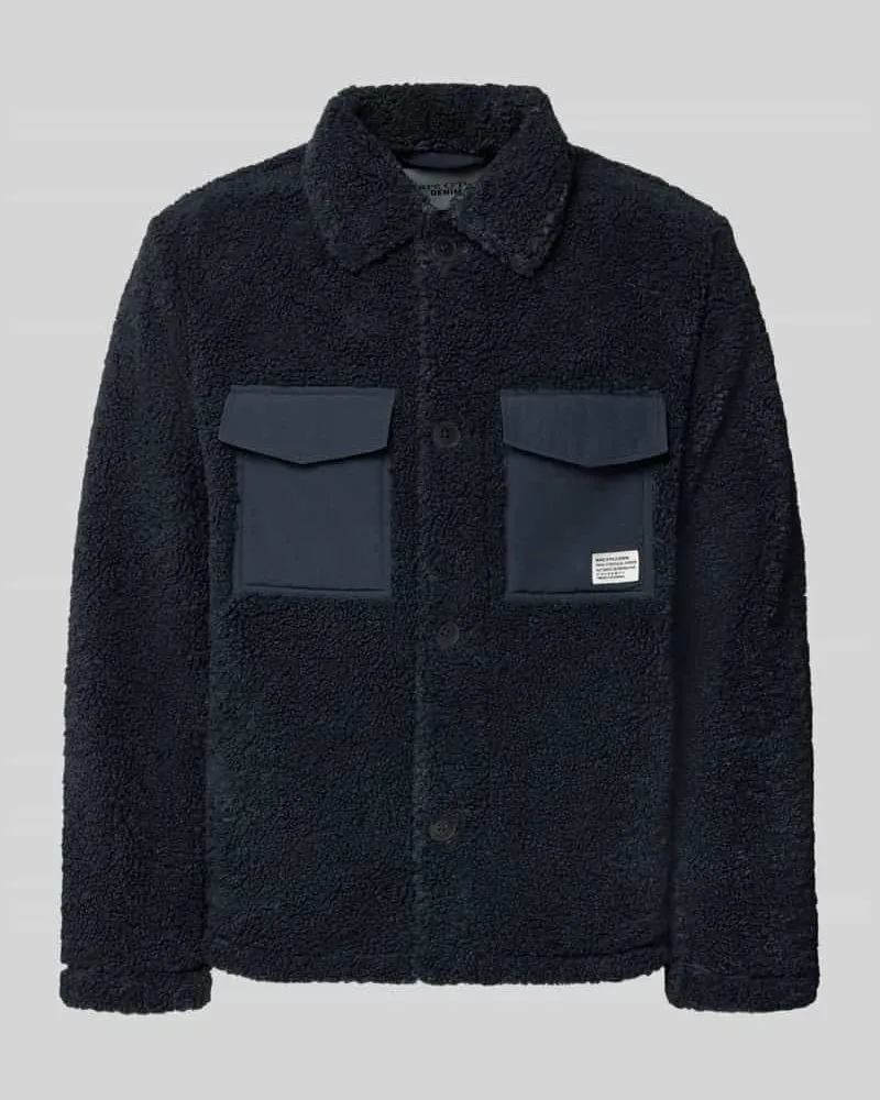 Marc O'Polo Regular Fit Hemdjacke mit Brustleistentaschen Marine
