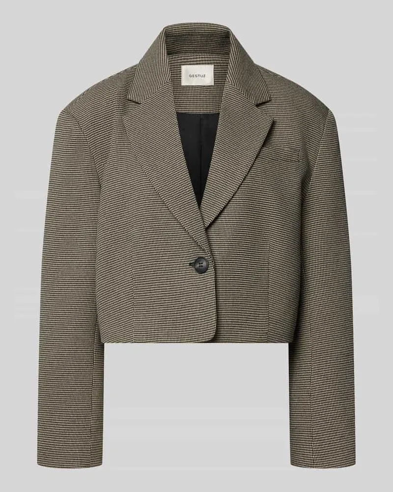 Gestuz Cropped Blazer mit Umlegekragen Modell 'Casia Mittelbraun