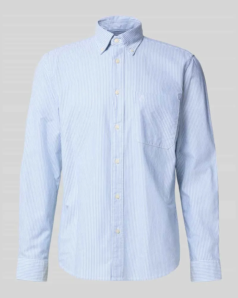 Marc O'Polo Regular Fit Freizeithemd aus reiner Baumwolle Bleu