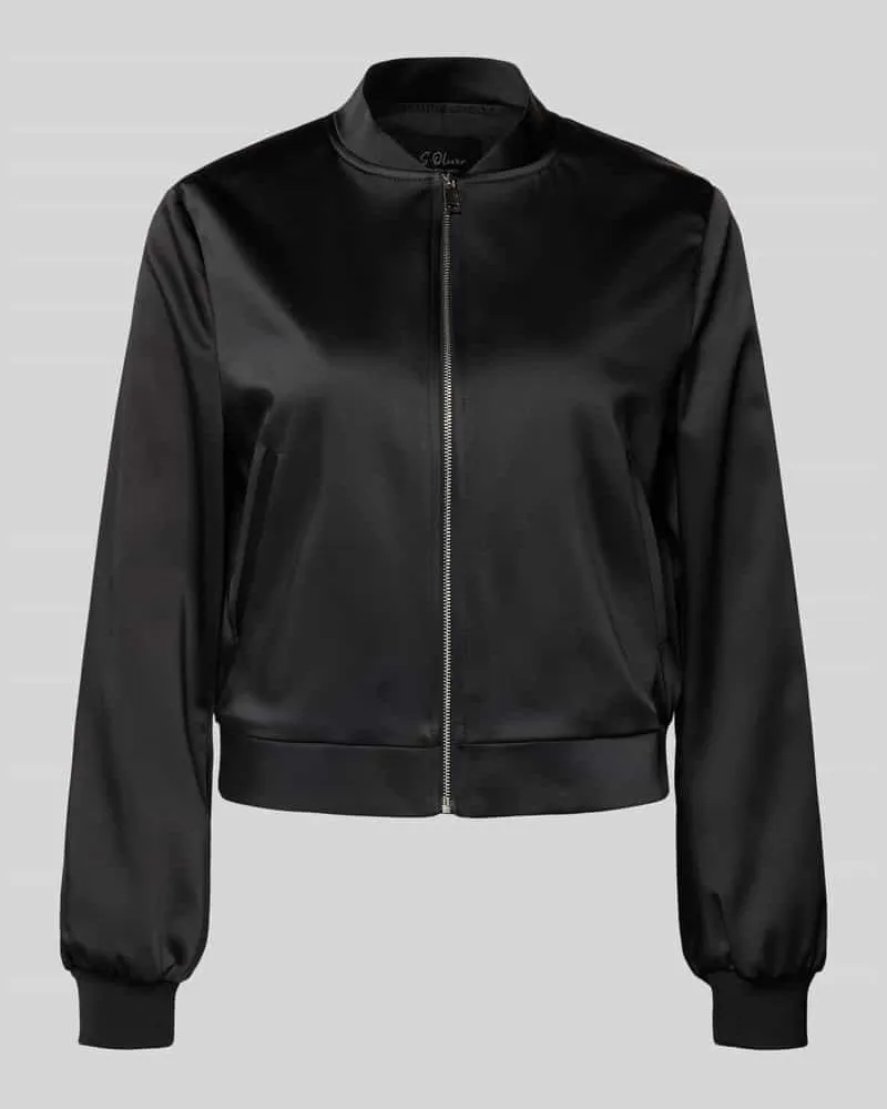 S.Oliver Regular Fit Blouson aus Satin Black