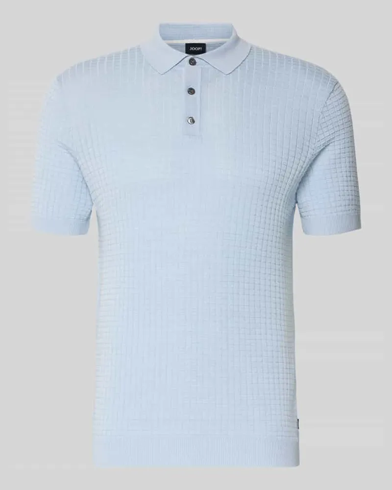 JOOP! Slim Fit Poloshirt in Strick-Optik Modell 'Vanceo Hellblau