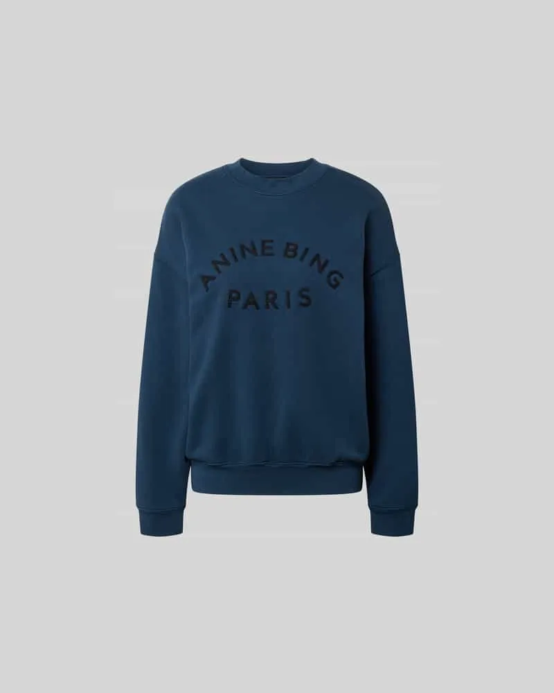 Anine Bing Sweatshirt mit Logo-Stitching Dunkelblau