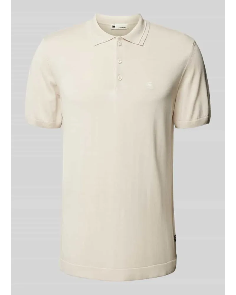 G-STAR RAW Poloshirt aus reiner Viskose mit Logo-Stitching Offwhite