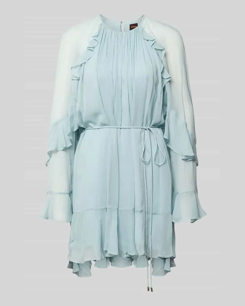 HUGO BOSS Tailliertes Freizeitkleid aus reiner Viskose Modell 'C_DREDIA Hellblau
