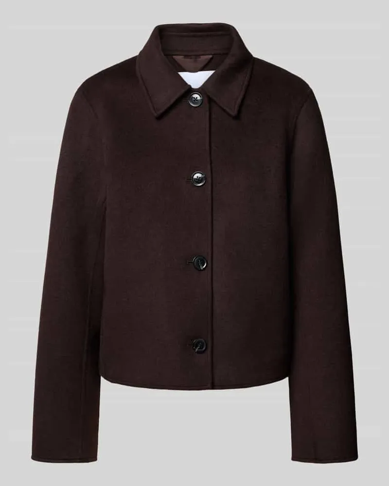 Samsøe & Samsøe Jacke aus Woll-Mix mit Umlegekragen Modell 'HOLLY Schoko