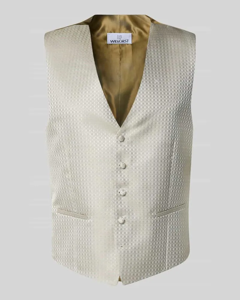 Wilvorst Weste mit V-Ausschnitt und Paspeltaschen Beige
