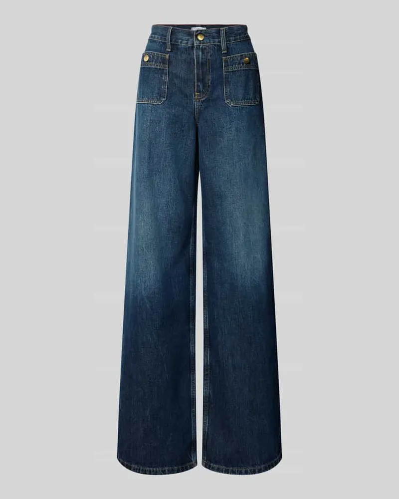 Tommy Hilfiger High Rise Jeans aus reiner Baumwolle Modell 'DNM MINE 70 S WIDE LEG HW Jeansblau