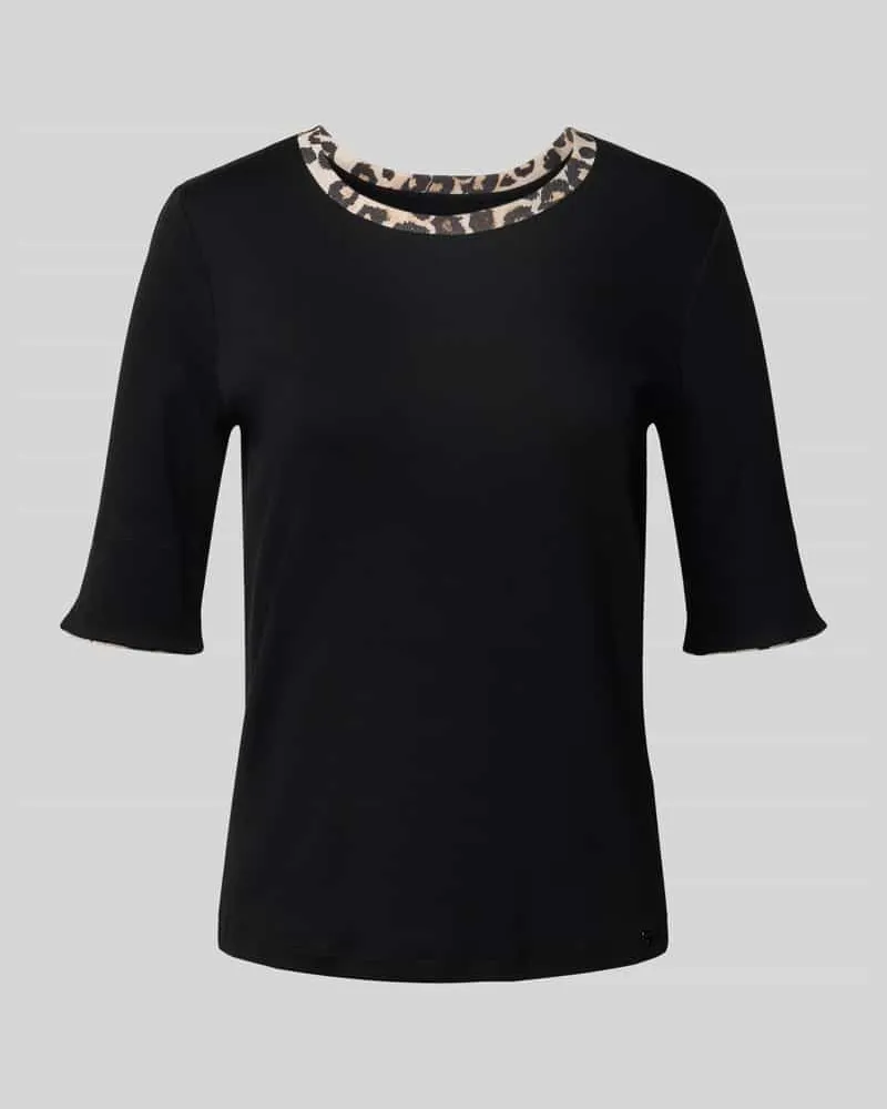 Marc Cain Regular Fit T-Shirt mit Animal-Print Black