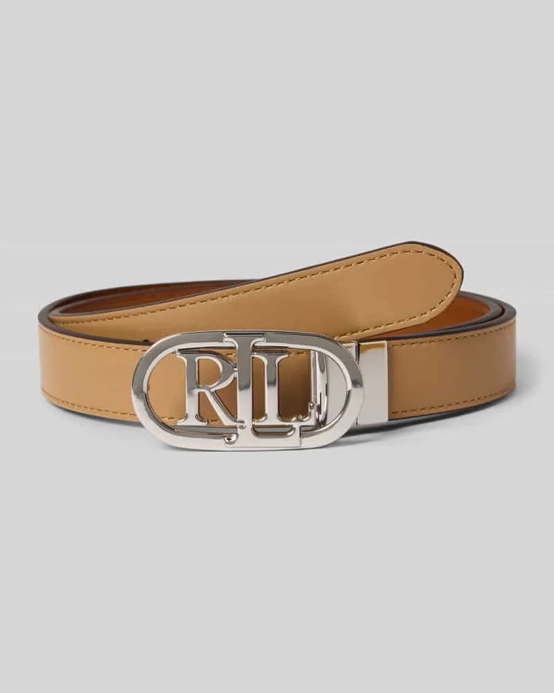 Ralph Lauren Ledergürtel mit Label-Gürtelschnalle Camel