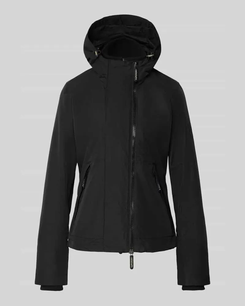 Superdry. Windbreaker mit Zweiwege-Reißverschluss und Logo-Stitching Black